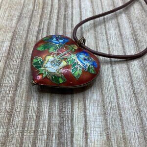 Cloisonne Double Sided Heart Necklace